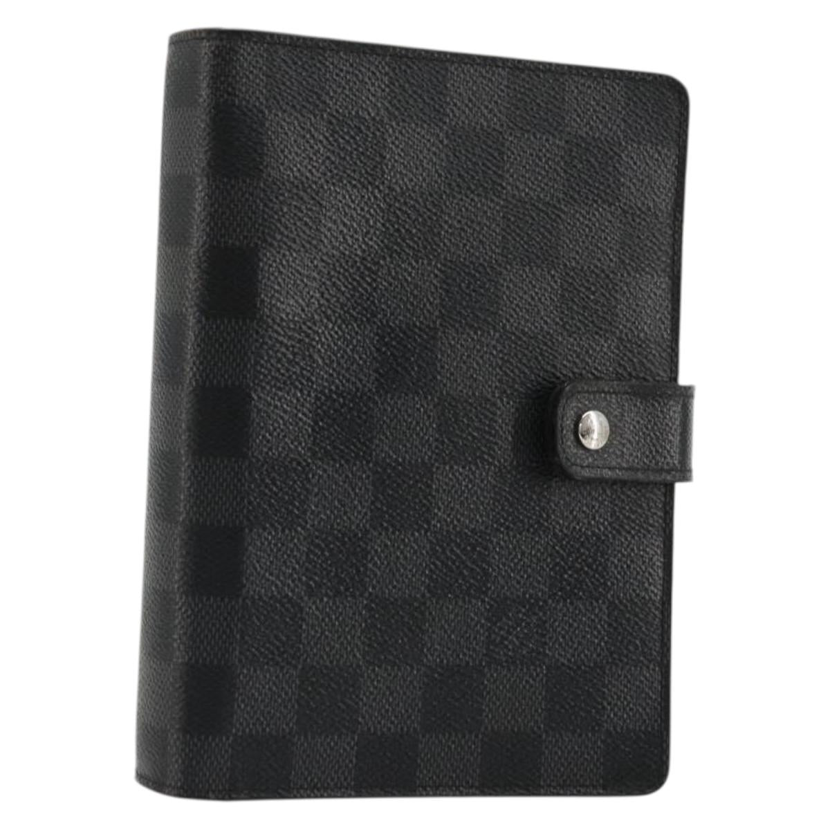 LOUIS VUITTON Damier Graphite Agenda MM Day Planner Cover R20242 LV Auth BA12241