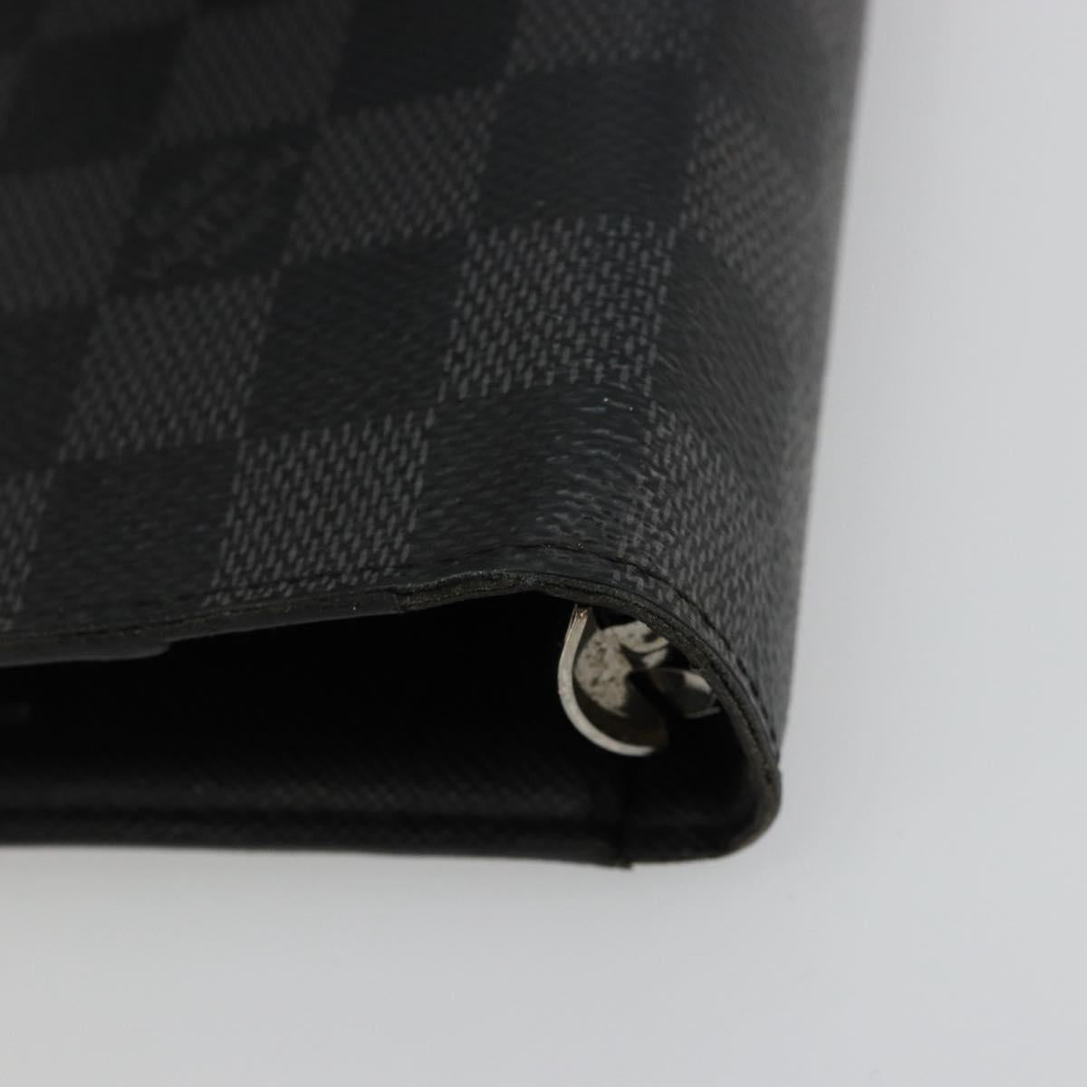 LOUIS VUITTON Damier Graphite Agenda MM Day Planner Cover R20242 LV Auth BA12241