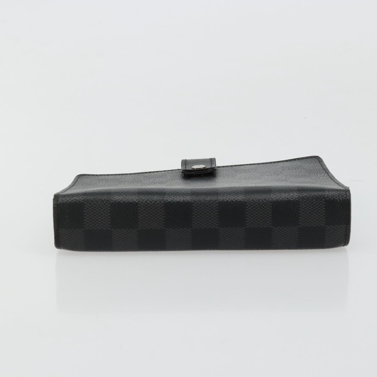 LOUIS VUITTON Damier Graphite Agenda MM Day Planner Cover R20242 LV Auth BA12241