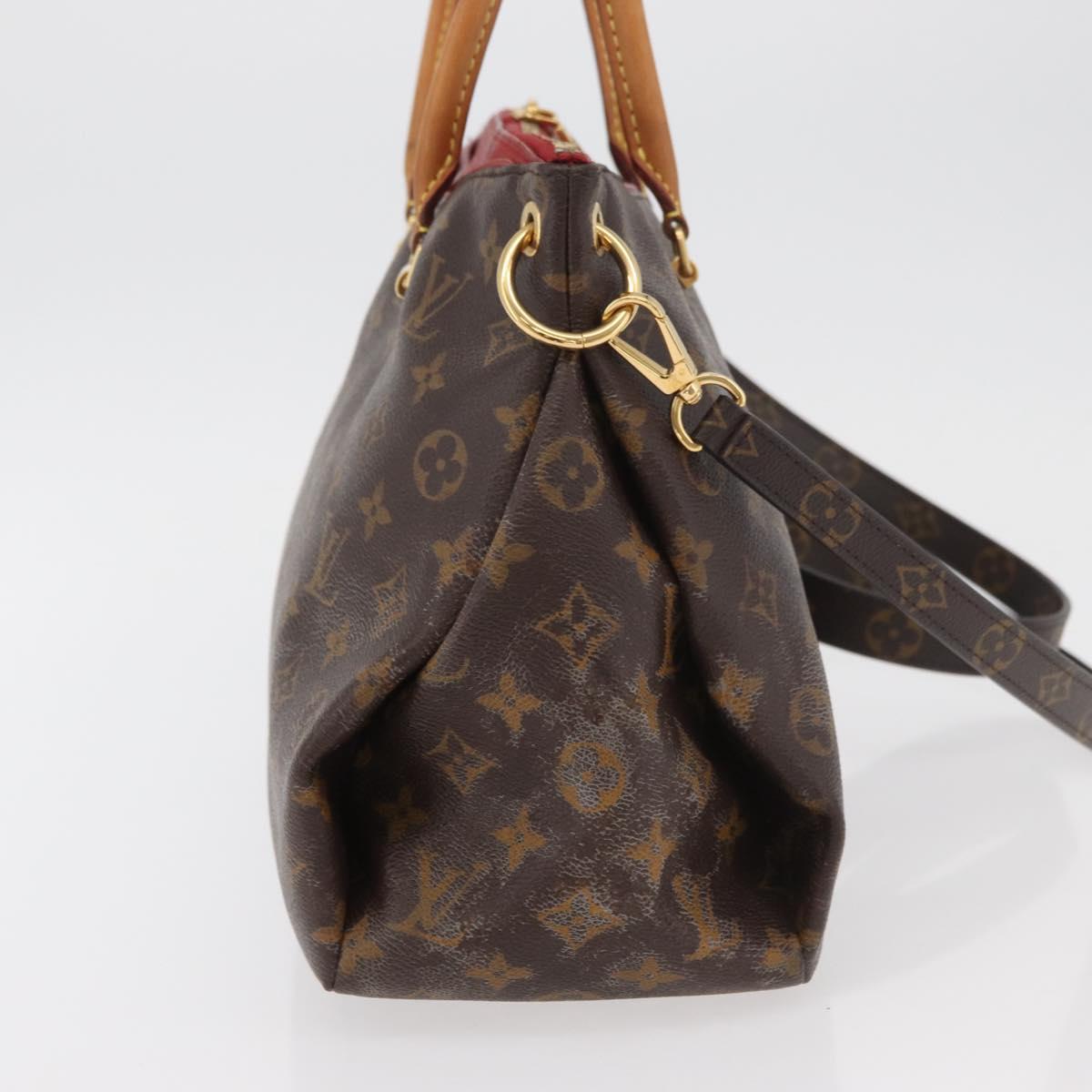LOUIS VUITTON Monogram Pallas MM Hand Bag 2way Red M41175 LV Auth BA12249A