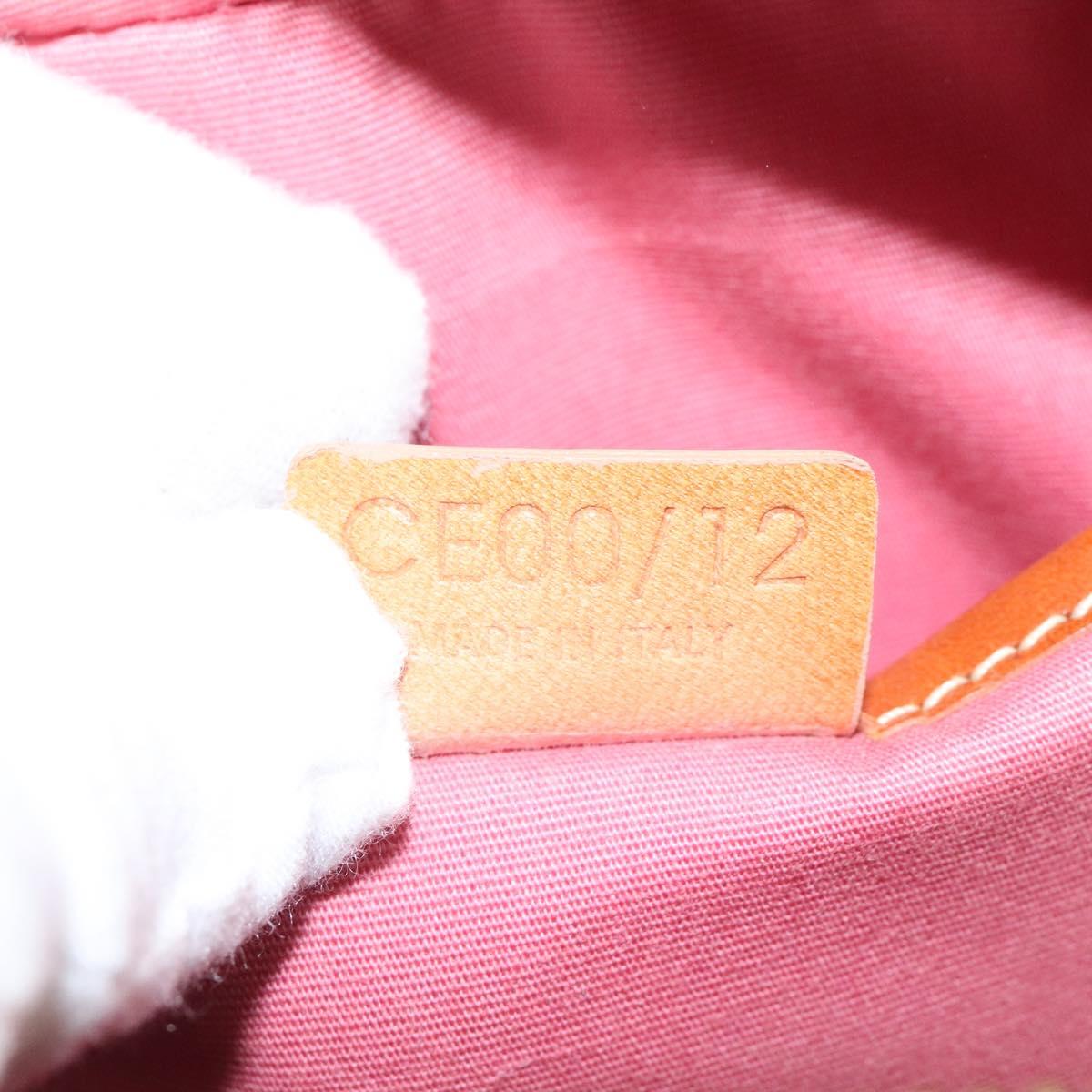 CELINE C Macadam Canvas Hand Bag Suede Pink Gold Auth BA1225