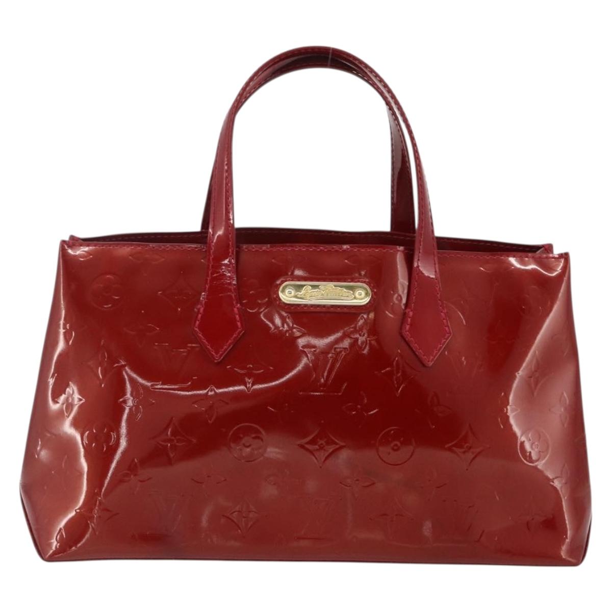 LOUIS VUITTON Monogram Vernis Wilshire PM Bag Pomme D'amour M93642 Auth BA12260