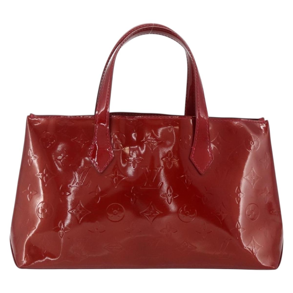 LOUIS VUITTON Monogram Vernis Wilshire PM Bag Pomme D'amour M93642 Auth BA12260