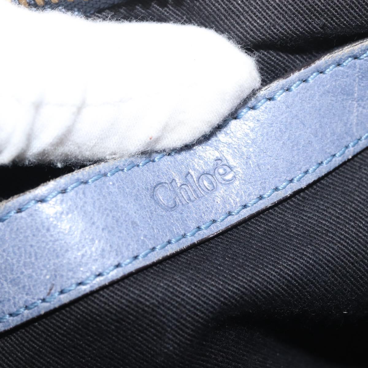 Chloe Etel Hand Bag Leather 2way Navy Gold Auth BA12262