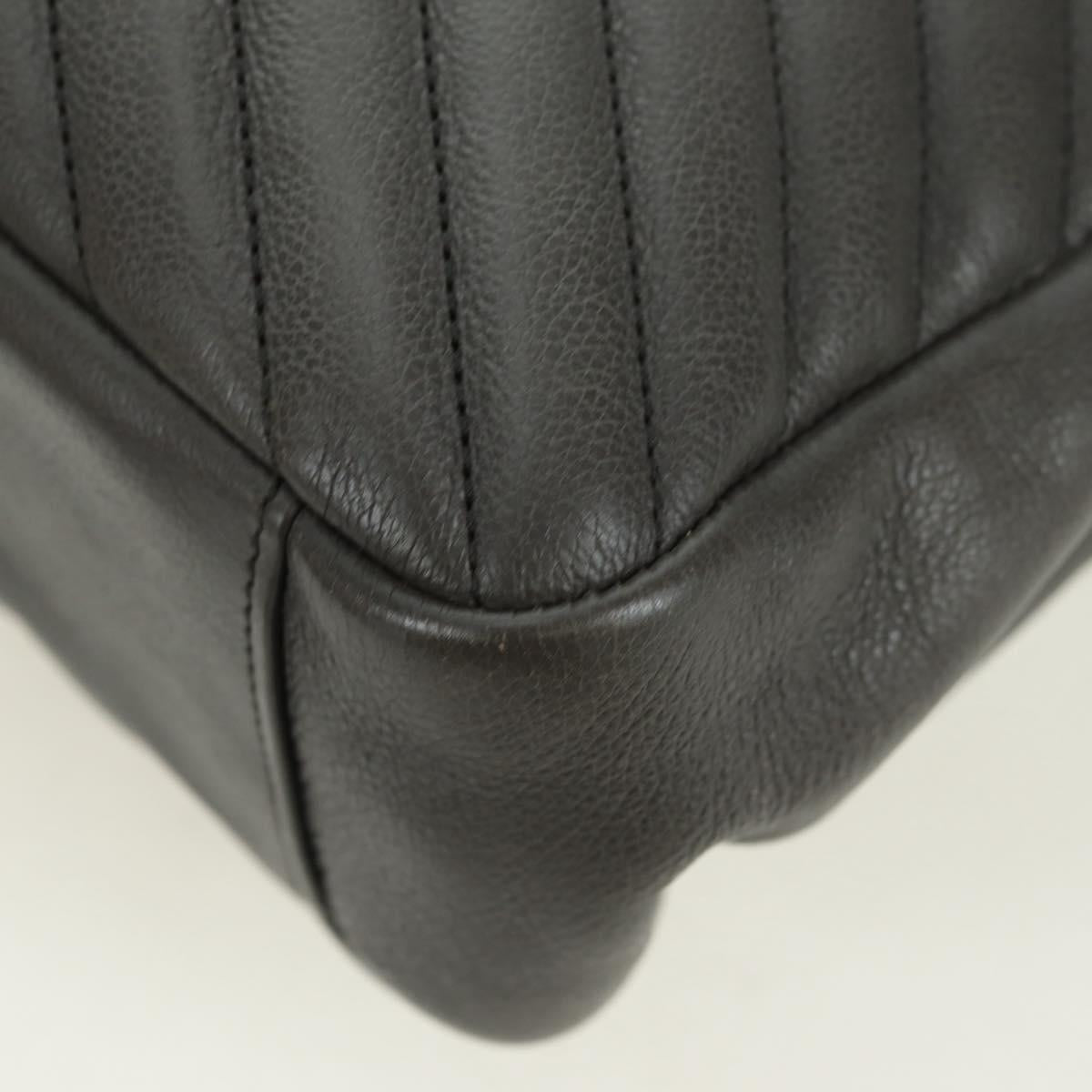 SAINT LAURENT Chain Shoulder Bag Leather Gray Silver Auth BA12267SAV