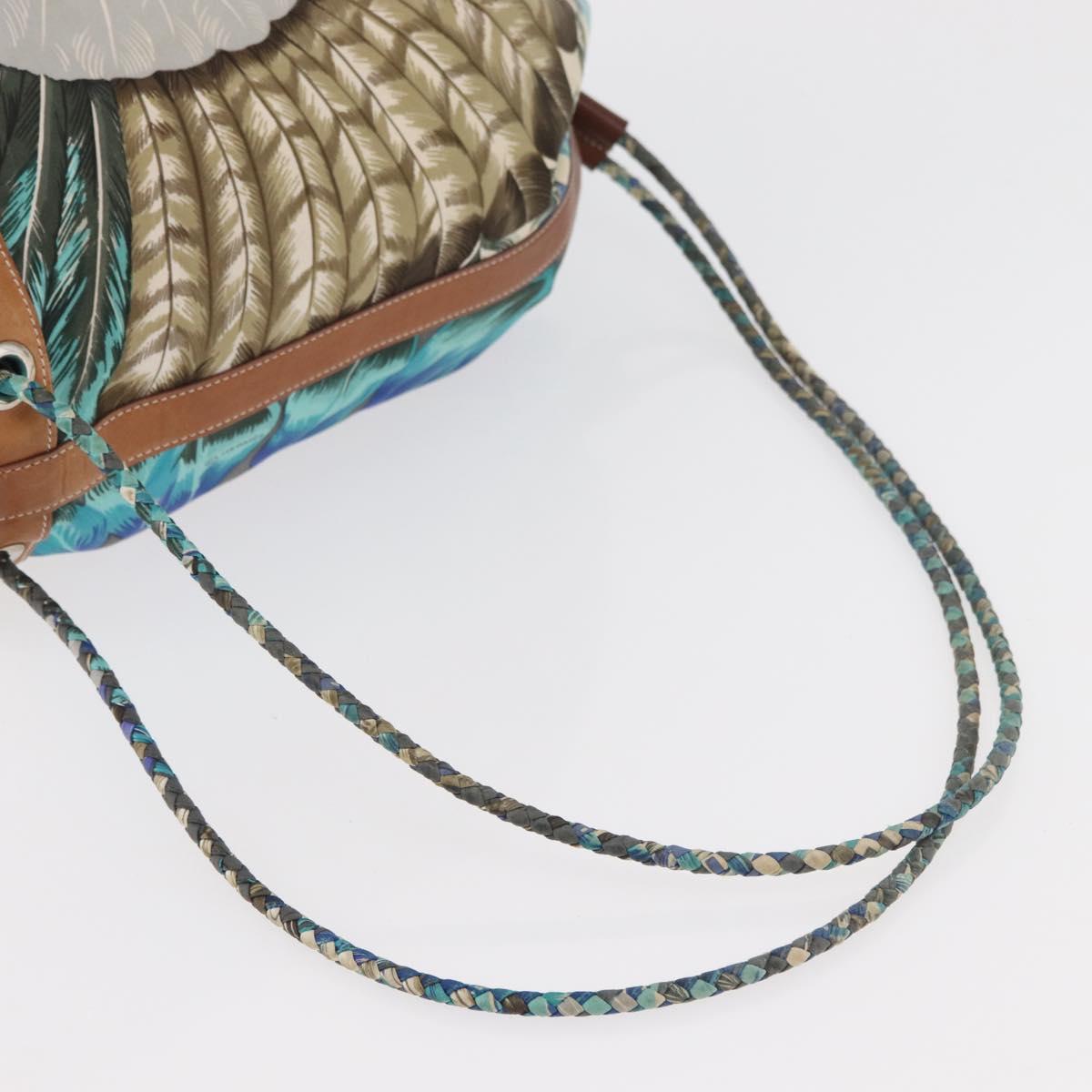 HERMES Sowa Cool 22 Shoulder Bag Silk Blue Silver Auth BA12268