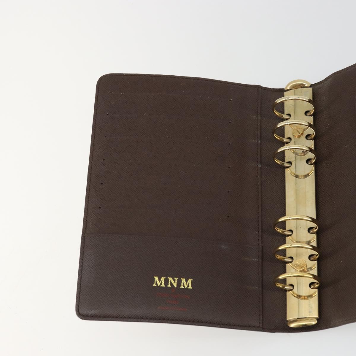 LOUIS VUITTON Damier Graphite Agenda MM Day Planner Cover R20242 LV Auth BA12280