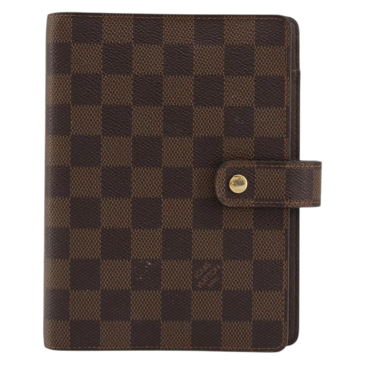 LOUIS VUITTON Damier Graphite Agenda MM Day Planner Cover R20242 LV Auth BA12280