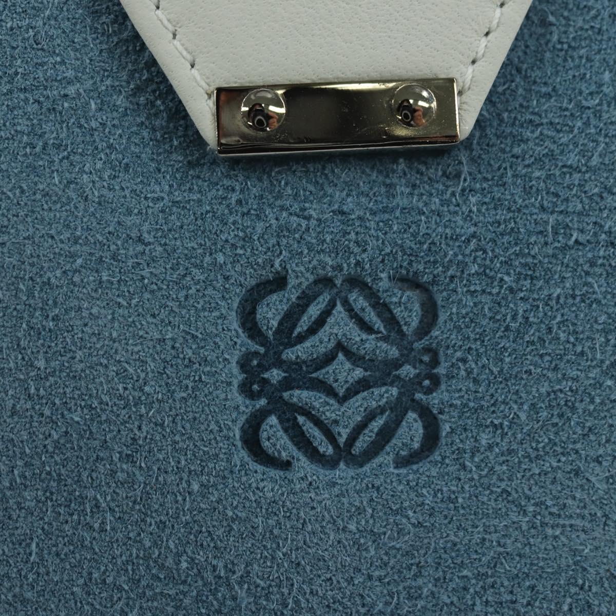 LOEWE Wallet Suede Light Blue Silver Auth BA12283V