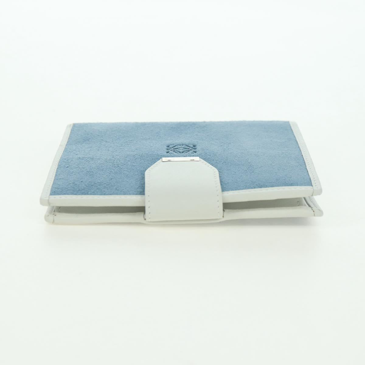 LOEWE Wallet Suede Light Blue Silver Auth BA12283V