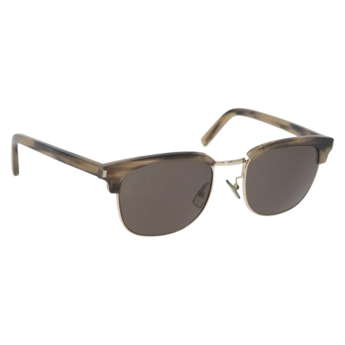 SAINT LAURENT Sunglasses plastic Beige SL5 Auth BA12284