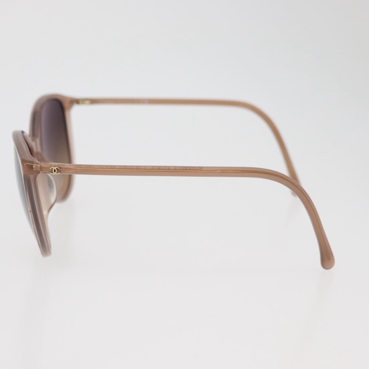 CHANEL COCO Mark Sunglasses plastic Beige CC Auth BA12285