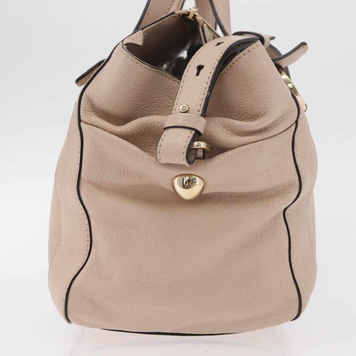 Chloe Hand Bag Leather 2way Beige Gold Auth BA12288A