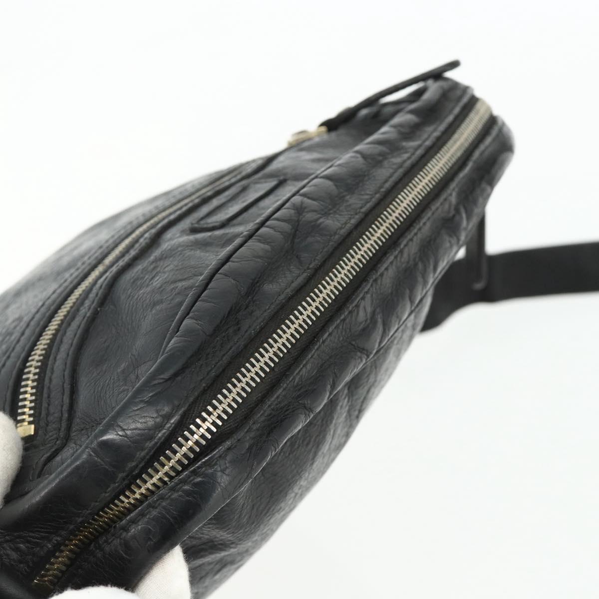 GUCCI GG Canvas Guccissima Shoulder Bag Leather Black Gold 201448 Auth BA12289