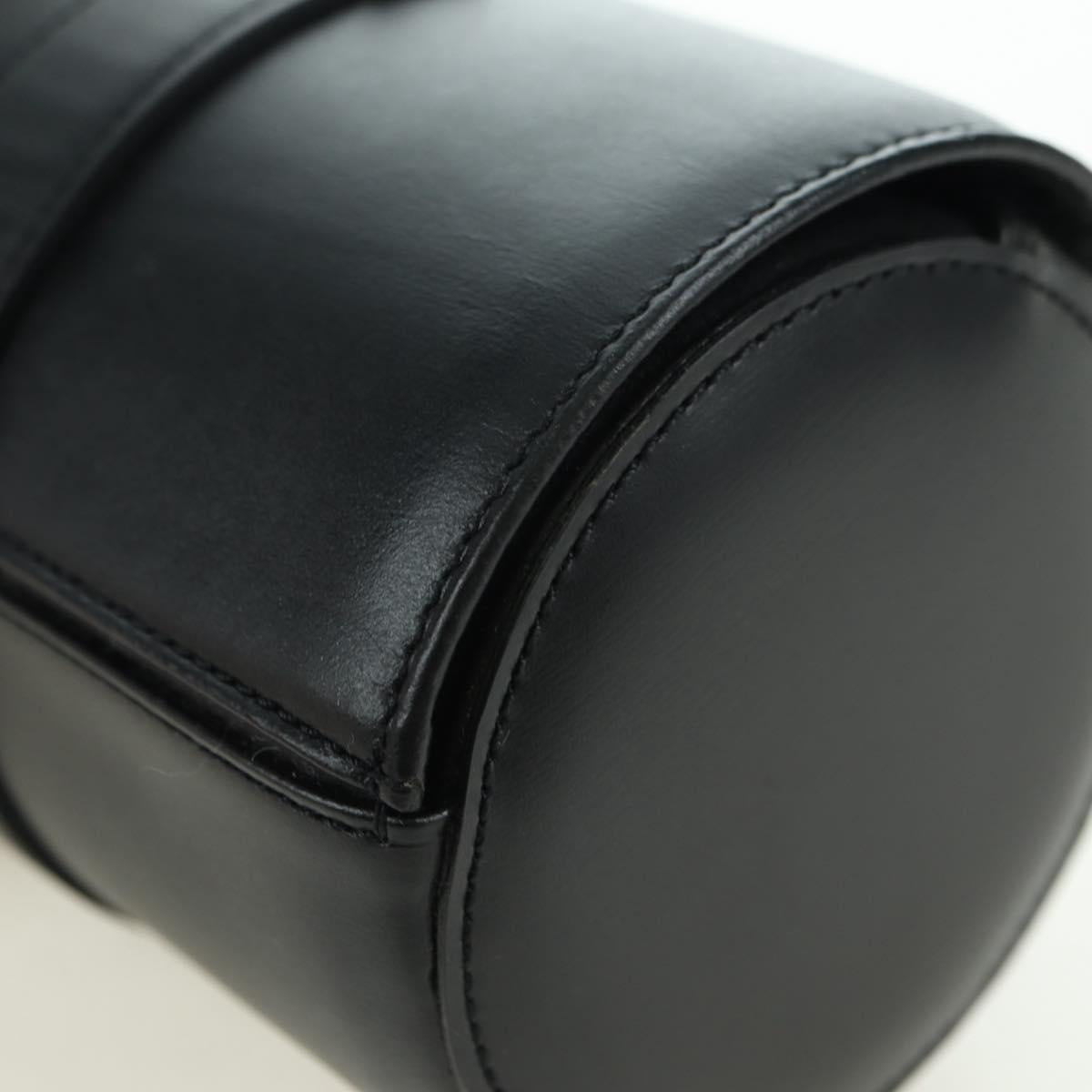 CARTIER Watch Case Leather Black Silver Auth BA12294V