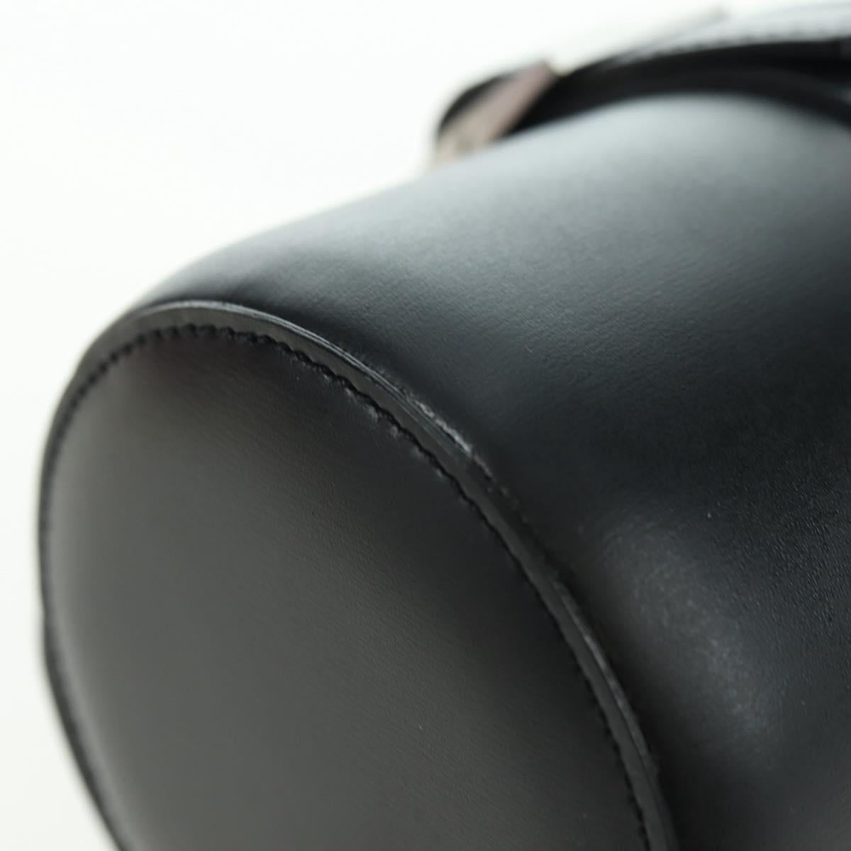 CARTIER Watch Case Leather Black Silver Auth BA12294V