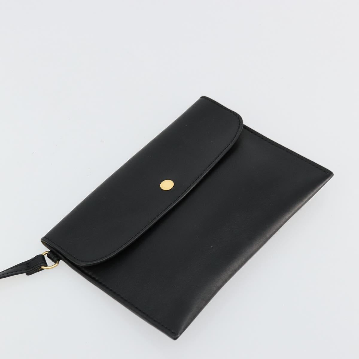 Stella MacCartney Hand Bag Leather 2way Black Gold 513860 Auth BA12302