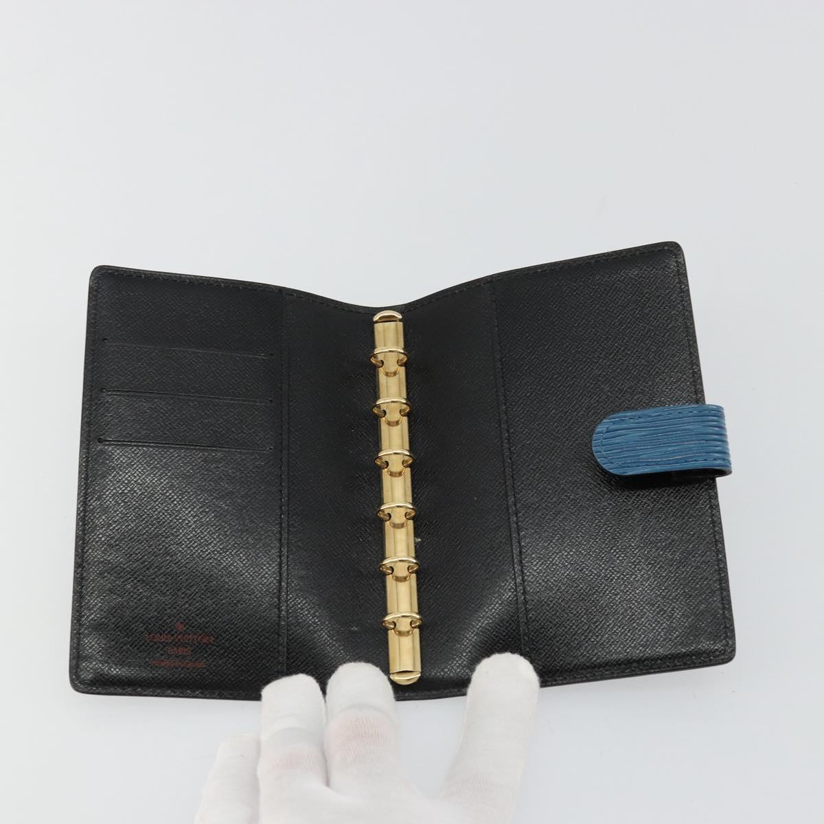 LOUIS VUITTON Epi Agenda PM Day Planner Cover Blue R20055 LV Auth BA12306