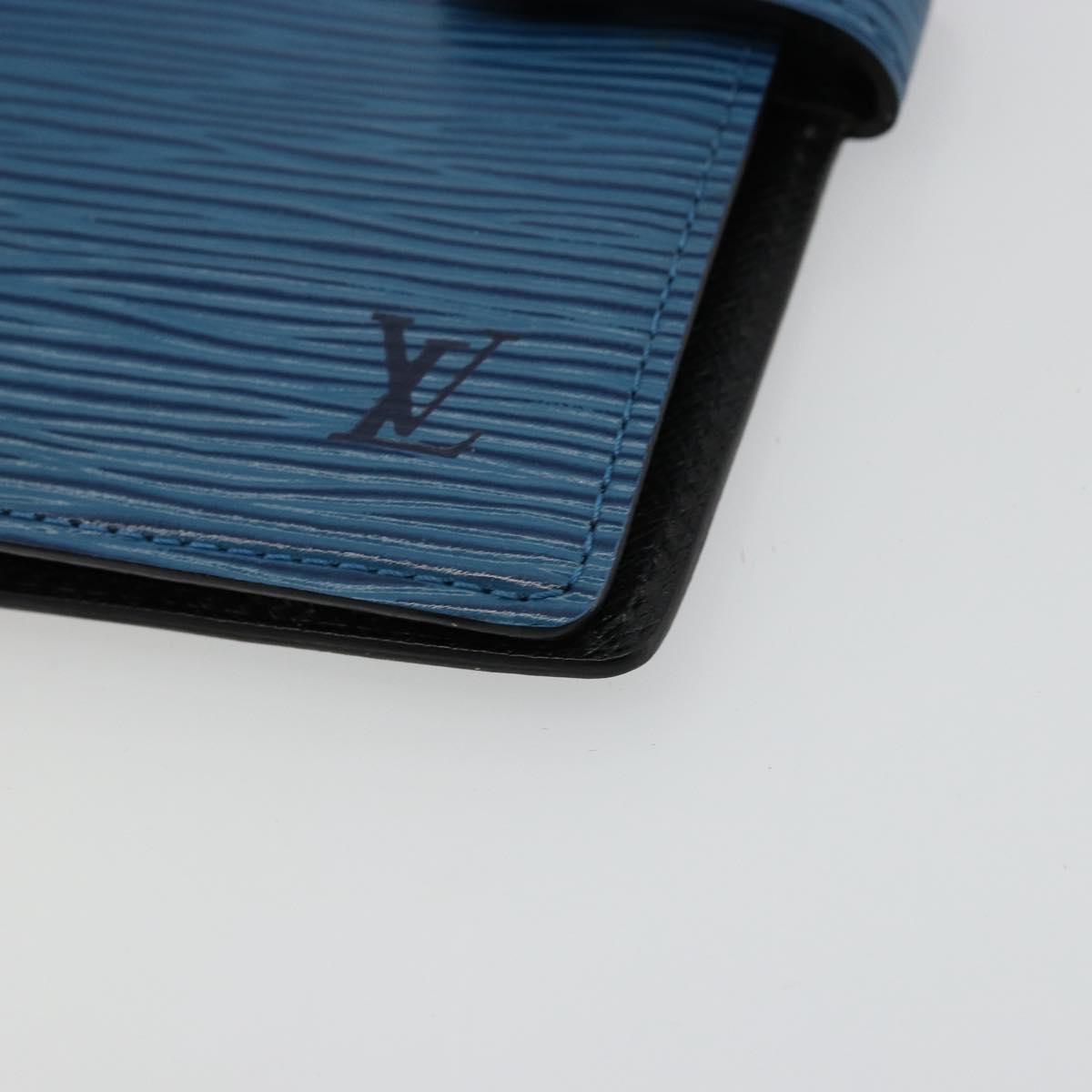 LOUIS VUITTON Epi Agenda PM Day Planner Cover Blue R20055 LV Auth BA12306