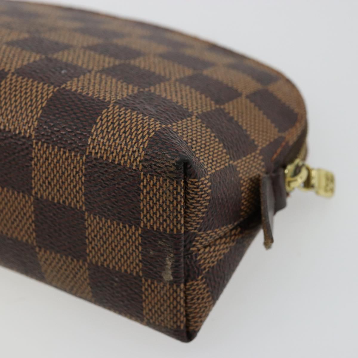 LOUIS VUITTON Damier Ebene Pochette Cosmetic PM Pouch N47516 LV Auth BA12307