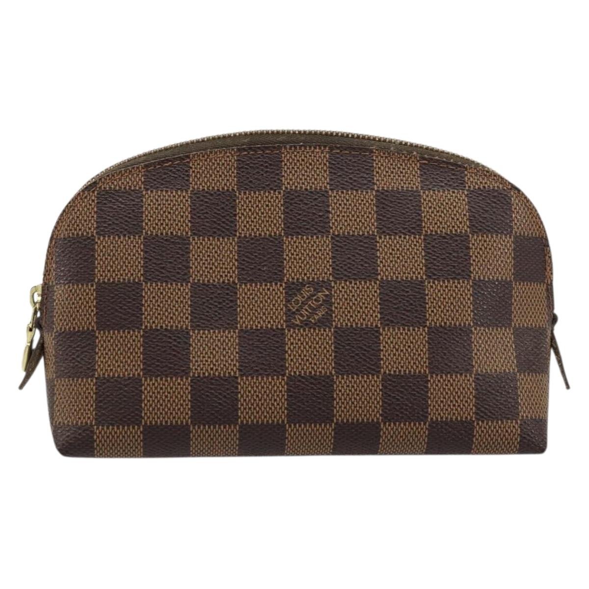 LOUIS VUITTON Damier Ebene Pochette Cosmetic PM Pouch N47516 LV Auth BA12307