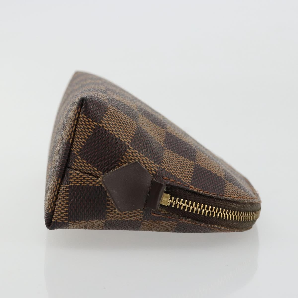 LOUIS VUITTON Damier Ebene Pochette Cosmetic PM Pouch N47516 LV Auth BA12307