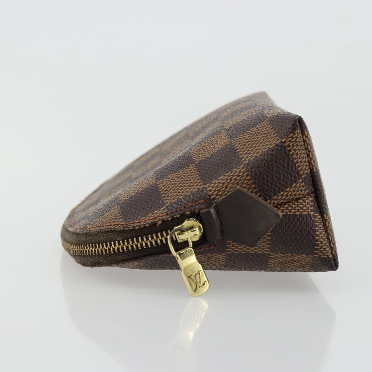 LOUIS VUITTON Damier Ebene Pochette Cosmetic PM Pouch N47516 LV Auth BA12307