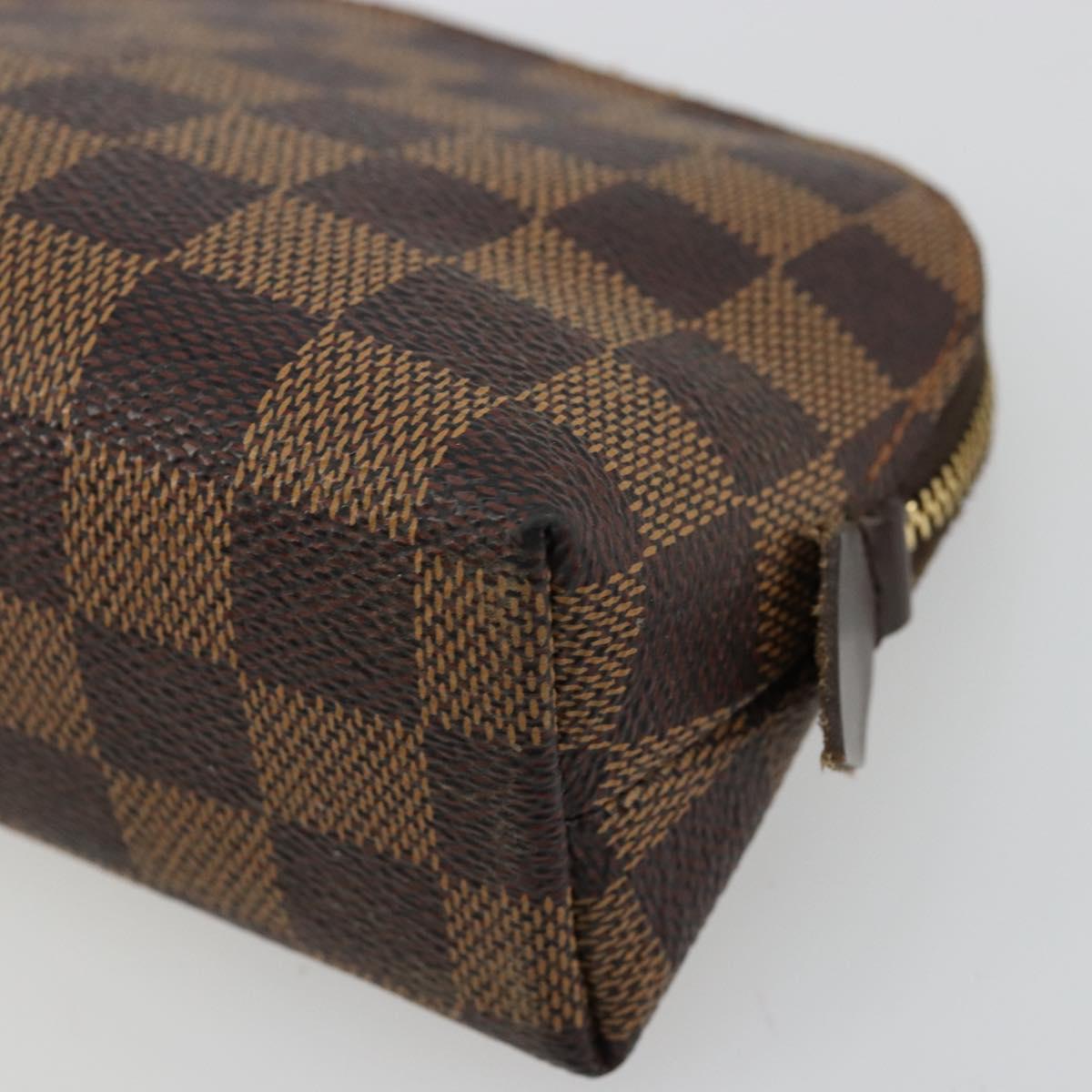 LOUIS VUITTON Damier Ebene Pochette Cosmetic PM Pouch N47516 LV Auth BA12307