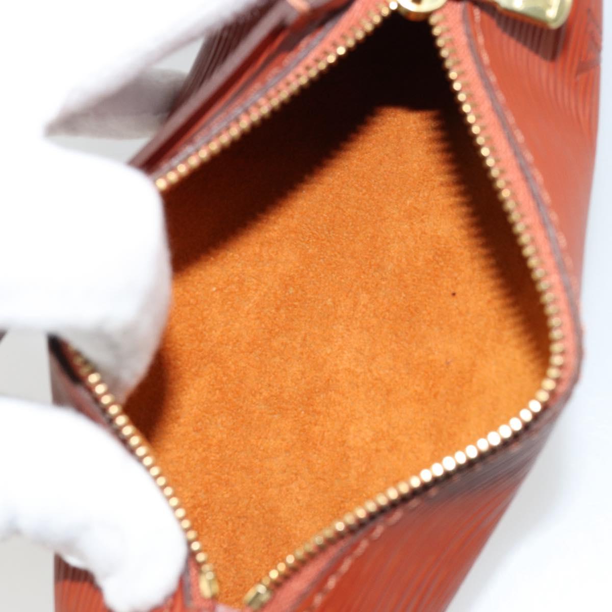 LOUIS VUITTON Epi Soufflot Pouch Accessory Pouch Brown LV Auth BA12310A