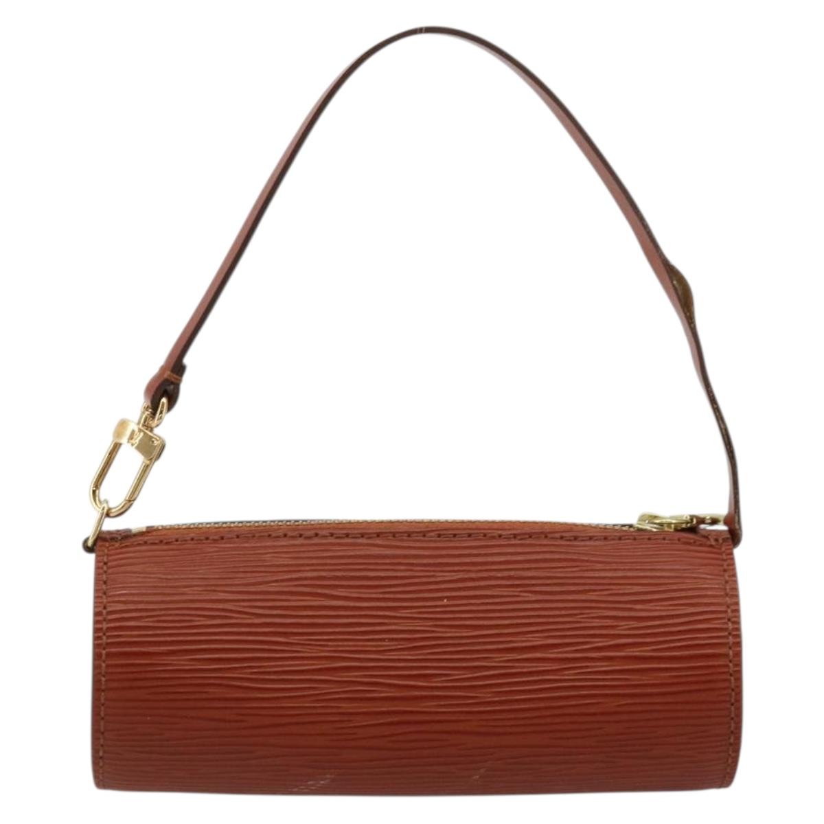 LOUIS VUITTON Epi Soufflot Pouch Accessory Pouch Brown LV Auth BA12310A