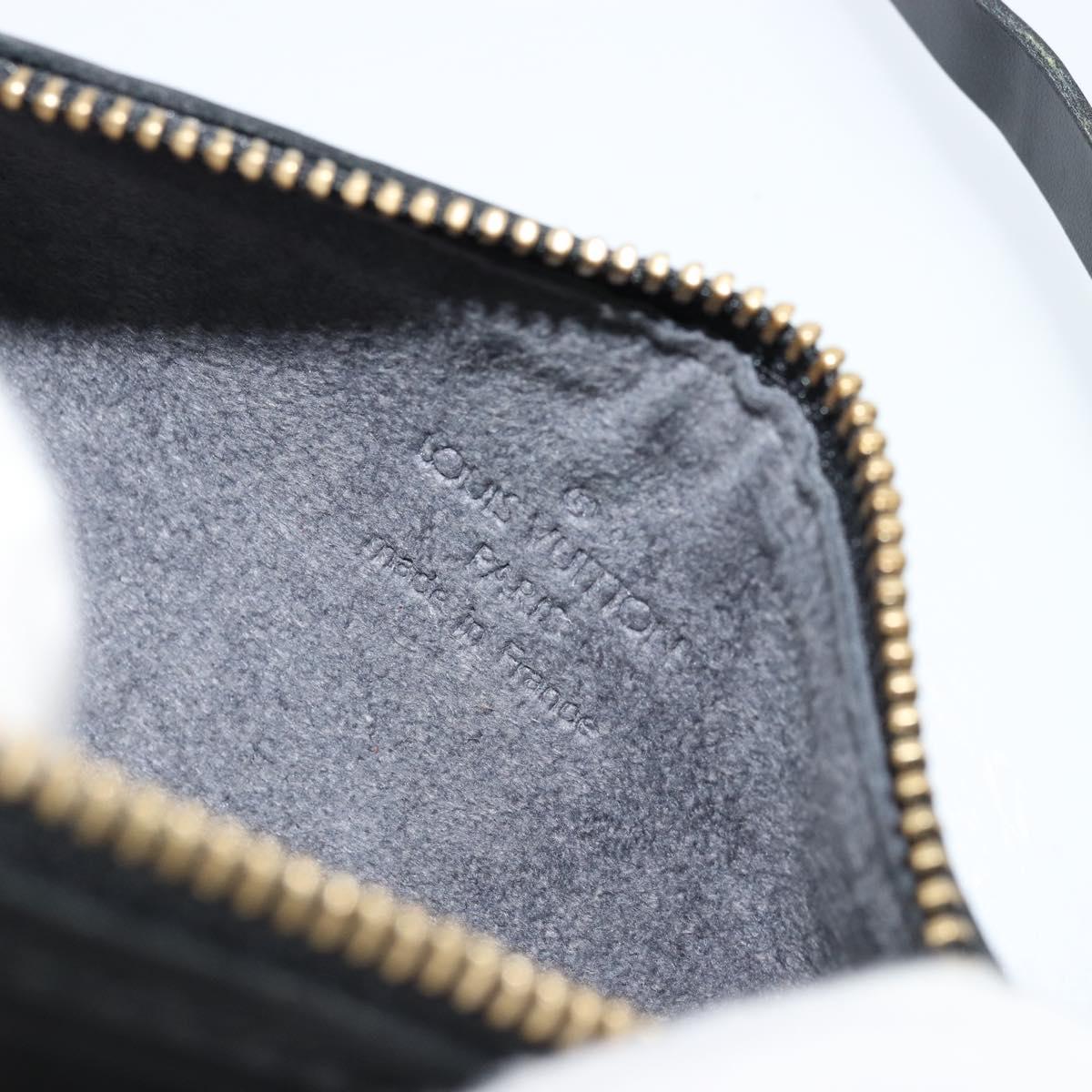 LOUIS VUITTON Epi Soufflot Pouch Black LV Auth BA12311