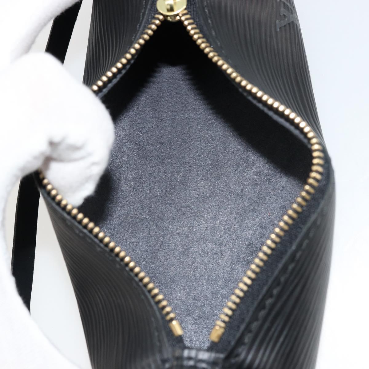 LOUIS VUITTON Epi Soufflot Pouch Black LV Auth BA12311