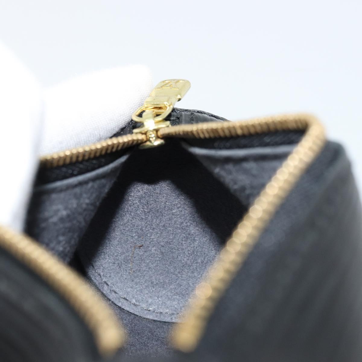 LOUIS VUITTON Epi Soufflot Pouch Black LV Auth BA12311