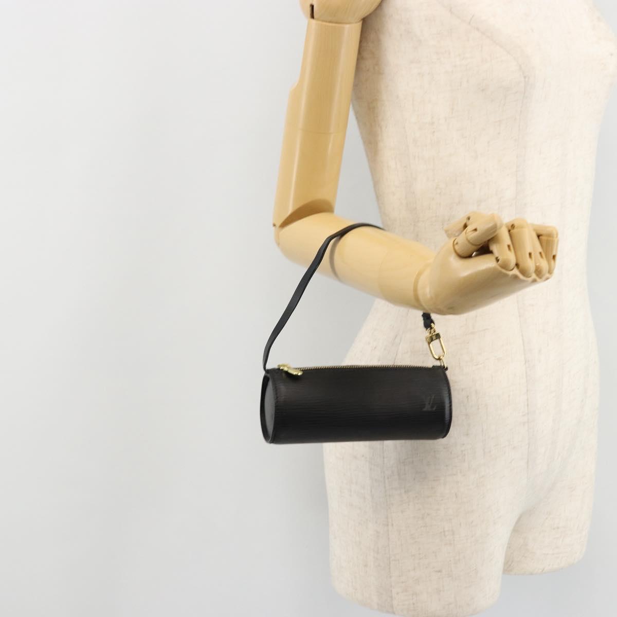 LOUIS VUITTON Epi Soufflot Pouch Black LV Auth BA12311