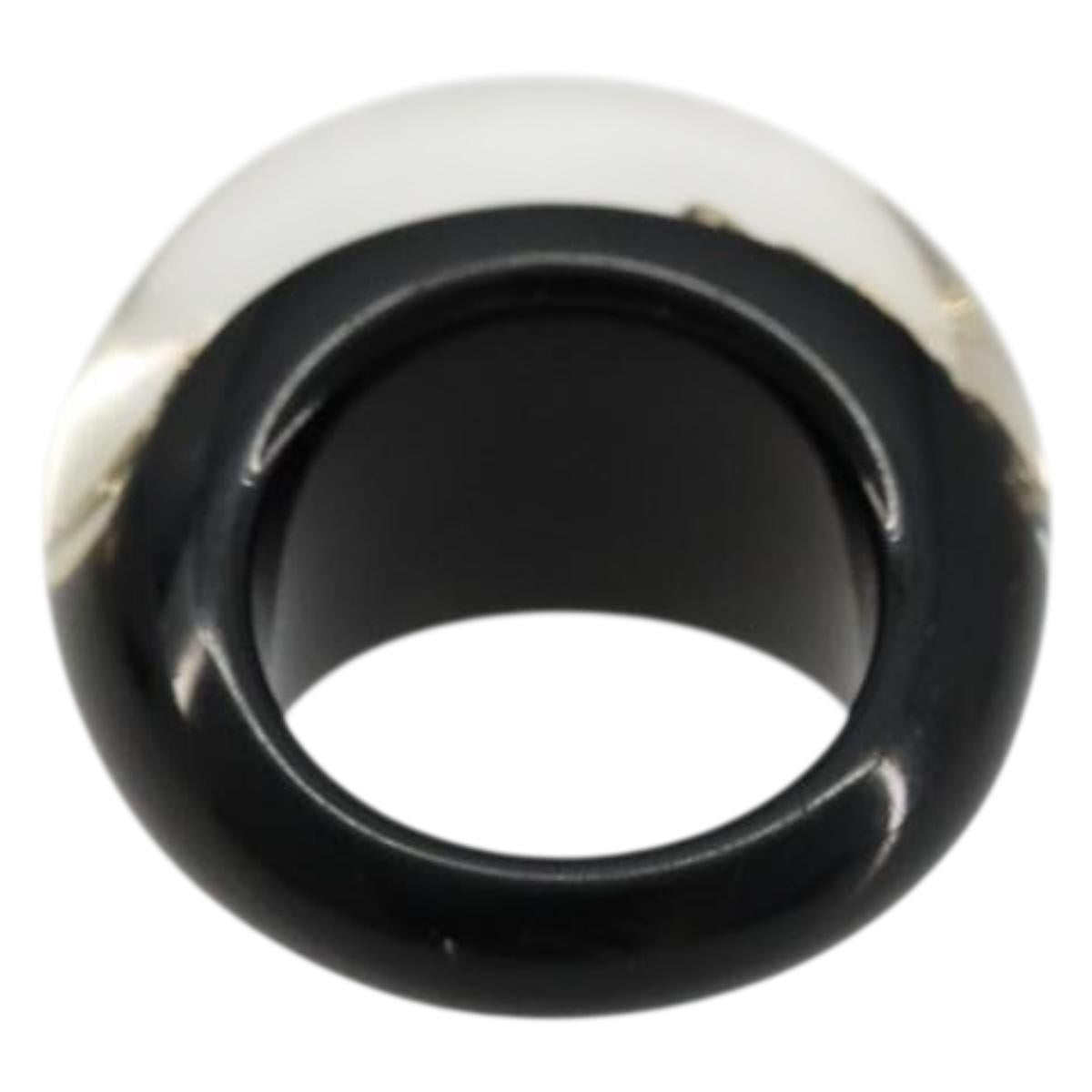 LOUIS VUITTON Berg Unclusion Ring Black Gold M65308 LV Auth BA12313