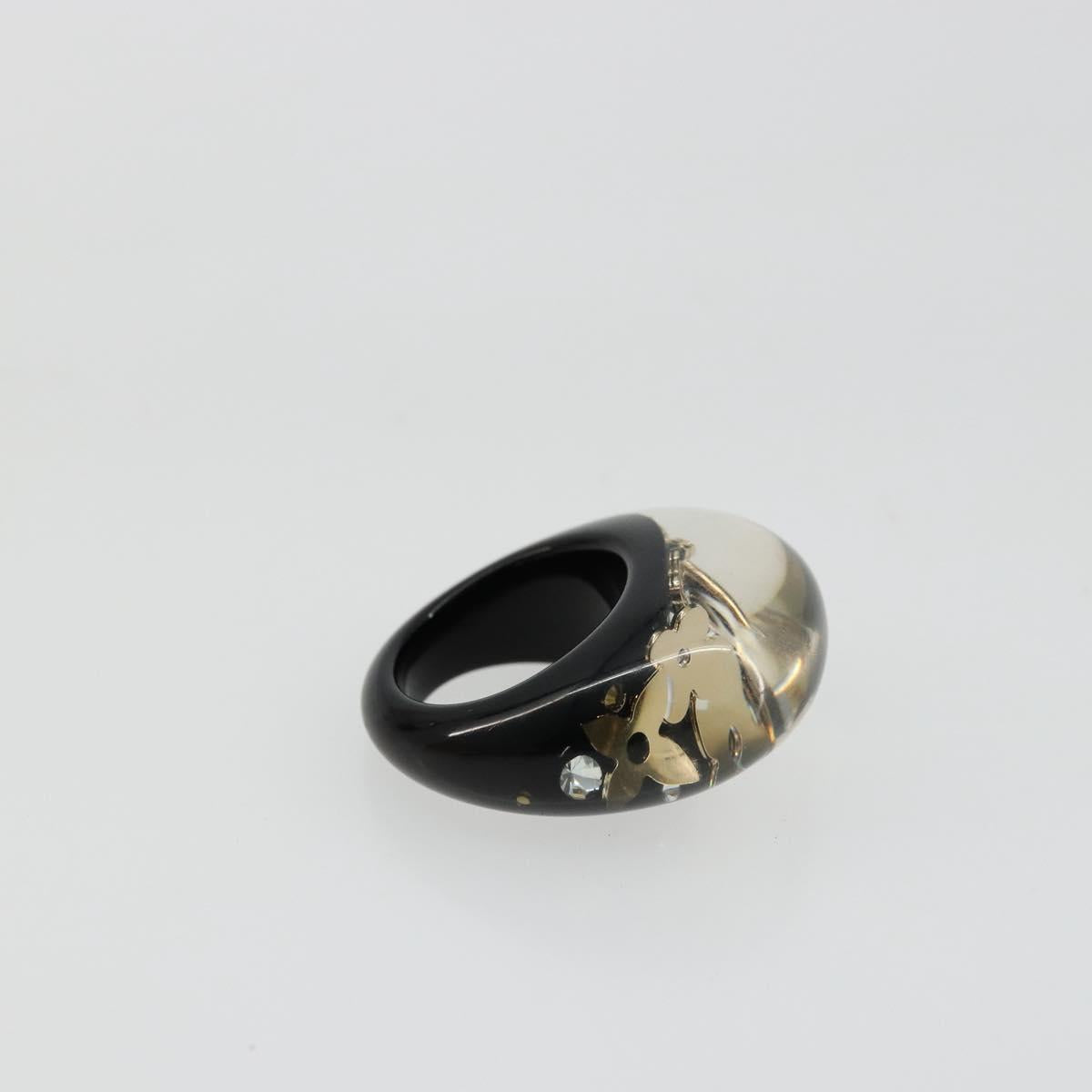 LOUIS VUITTON Berg Unclusion Ring Black Gold M65308 LV Auth BA12313