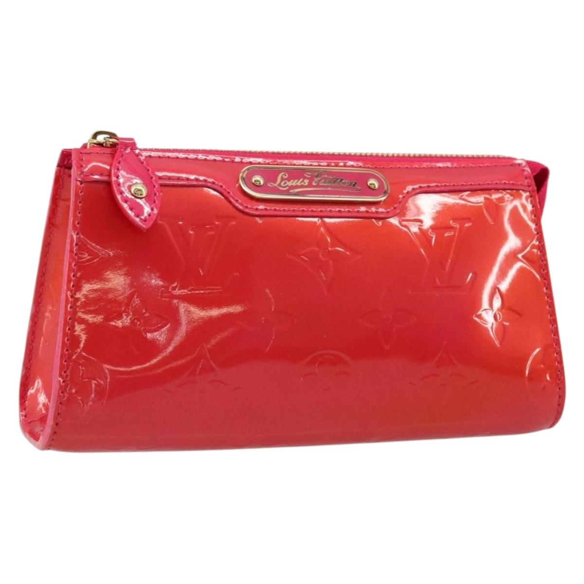 LOUIS VUITTON Monogram Vernis Trousse Pouch Pink Rose Pop M93647 Auth BA12315A