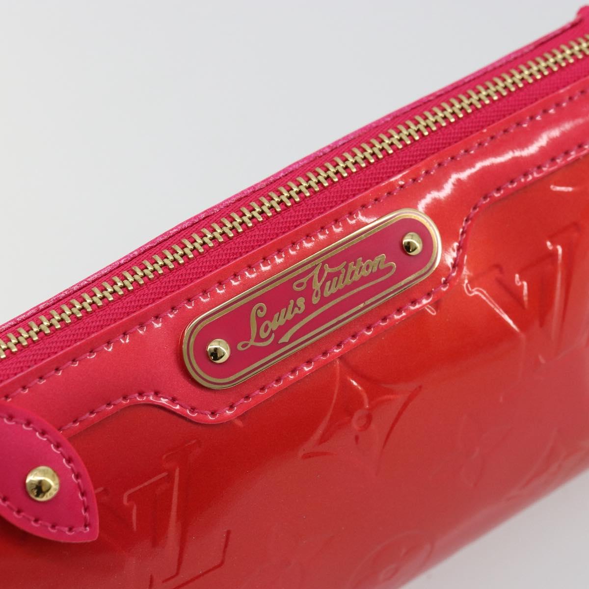 LOUIS VUITTON Monogram Vernis Trousse Pouch Pink Rose Pop M93647 Auth BA12315A