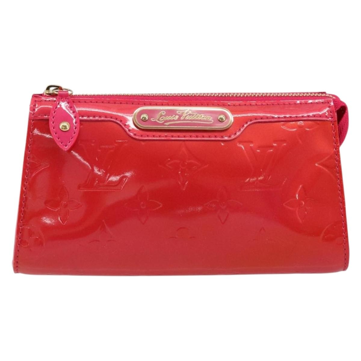 LOUIS VUITTON Monogram Vernis Trousse Pouch Pink Rose Pop M93647 Auth BA12315A