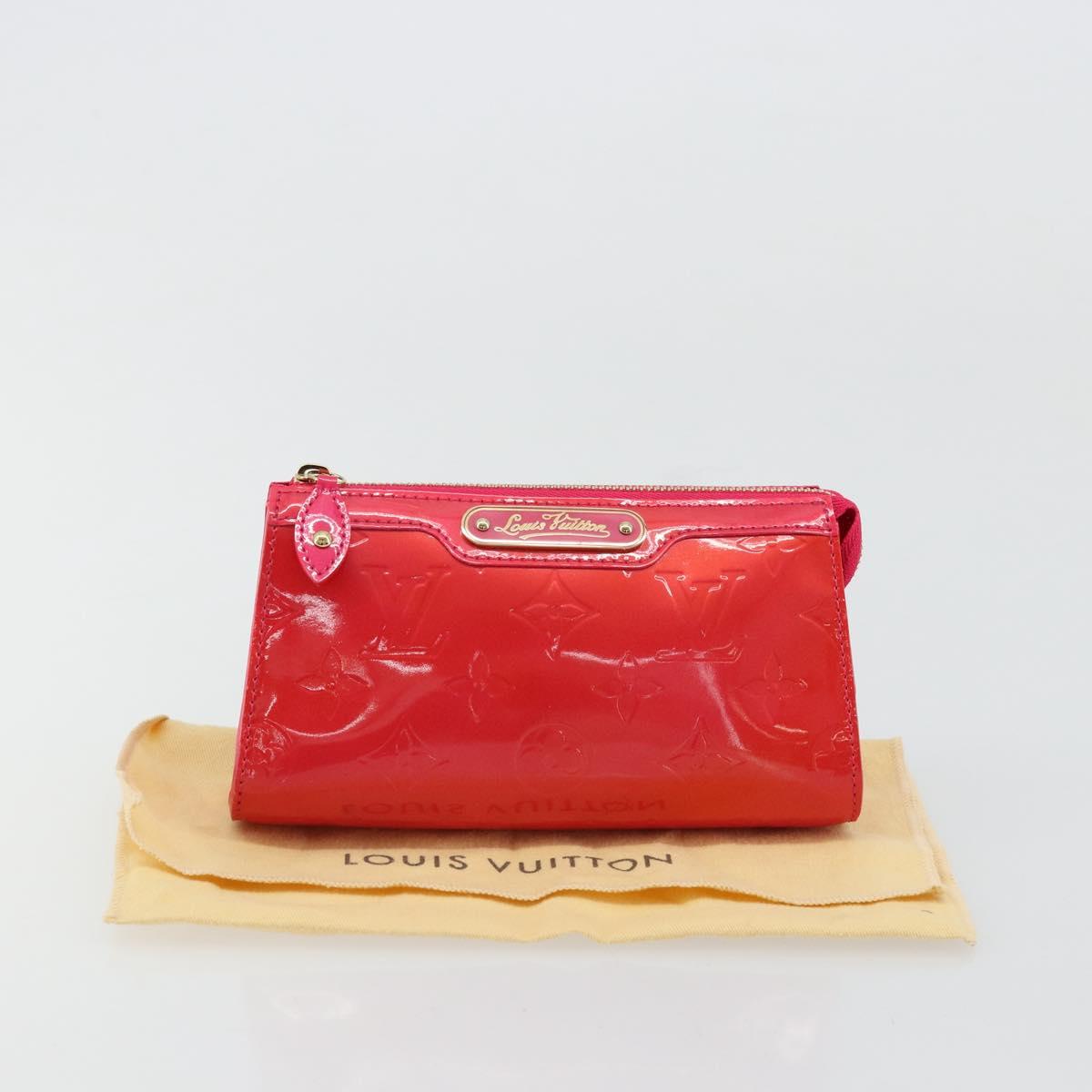 LOUIS VUITTON Monogram Vernis Trousse Pouch Pink Rose Pop M93647 Auth BA12315A
