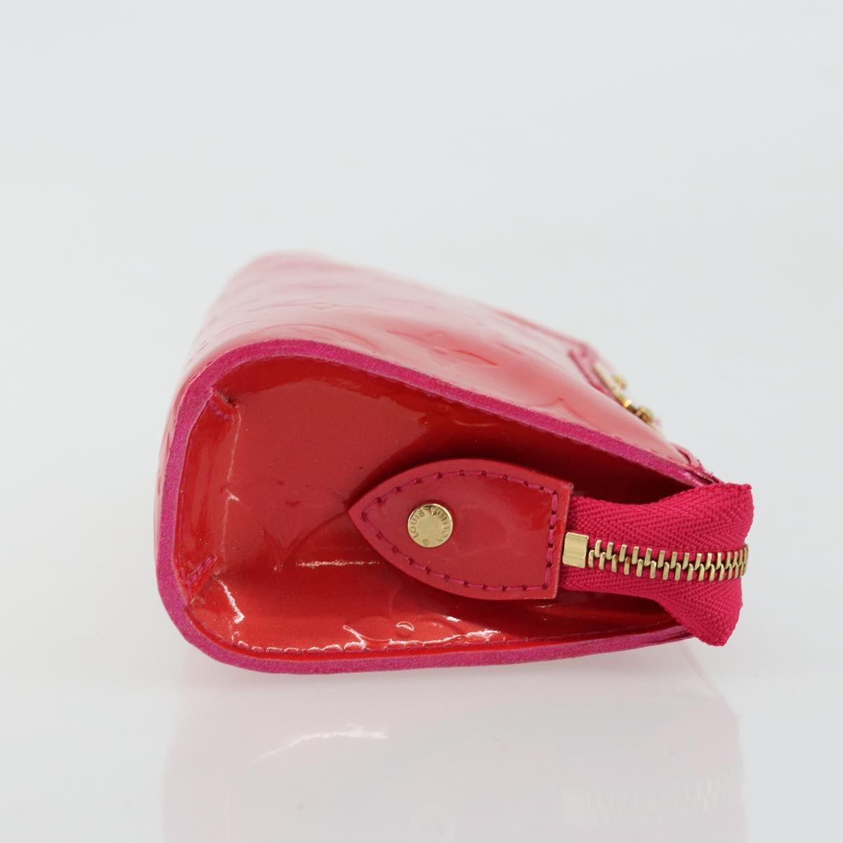 LOUIS VUITTON Monogram Vernis Trousse Pouch Pink Rose Pop M93647 Auth BA12315A