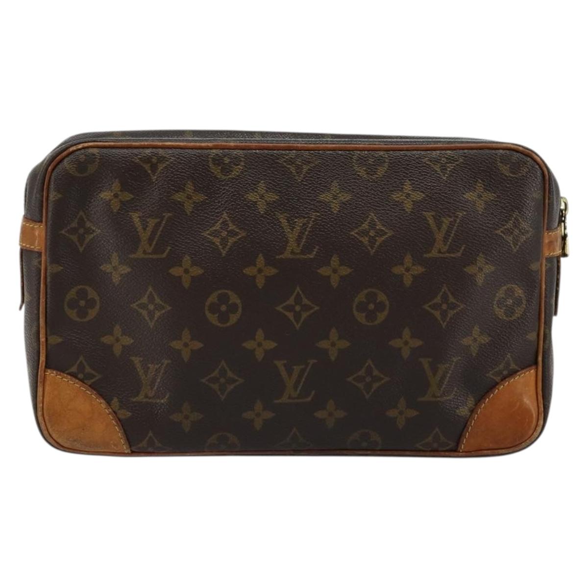 LOUIS VUITTON Monogram Compiegne 28 Clutch Bag M51845 LV Auth BA12316