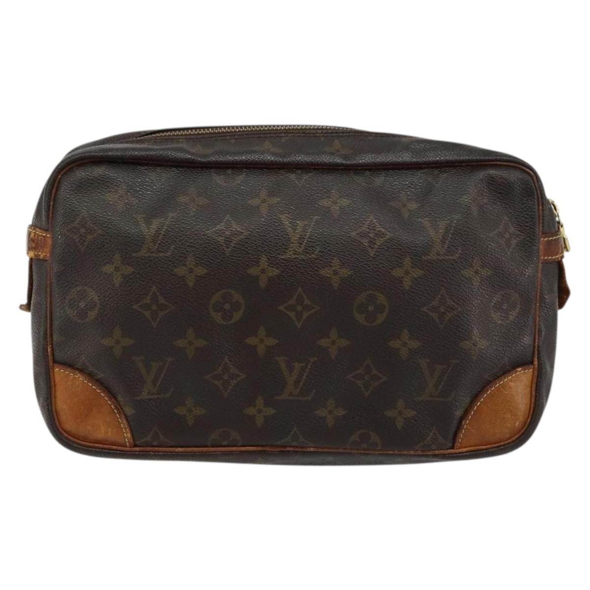 LOUIS VUITTON Monogram Compiegne 28 Clutch Bag M51845 LV Auth BA12322