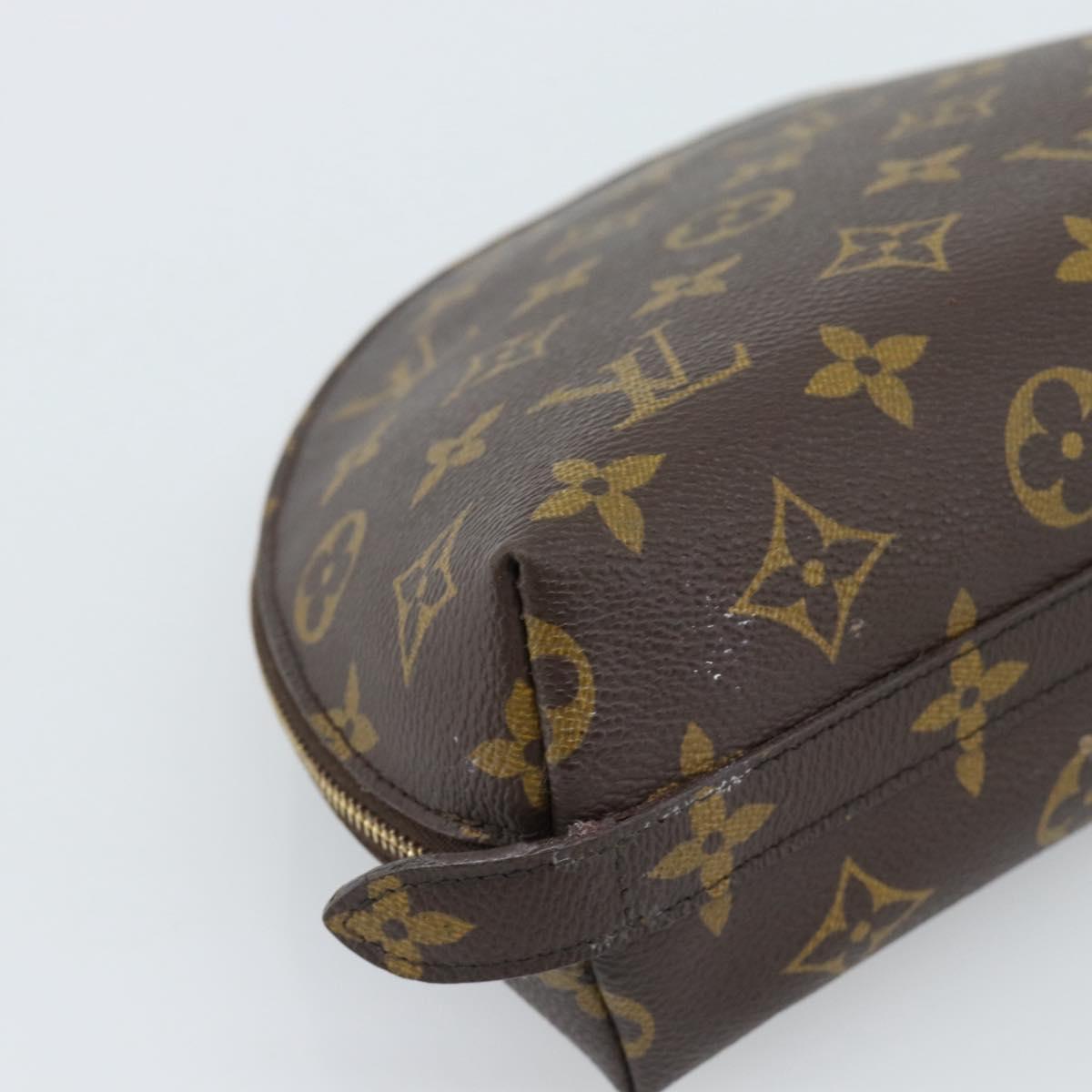 LOUIS VUITTON Monogram Trousse Demi Ronde Cosmetic Pouch M47520 LV Auth BA12323