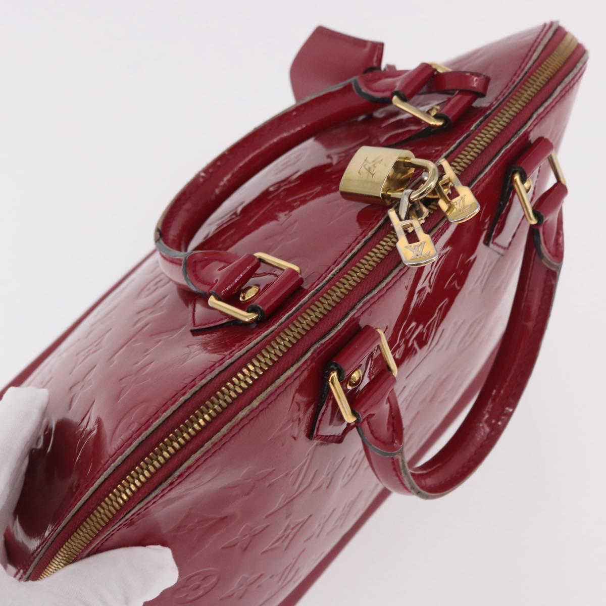 LOUIS VUITTON Monogram Vernis Alma PM Hand Bag Rose Andian M91770 Auth BA12324