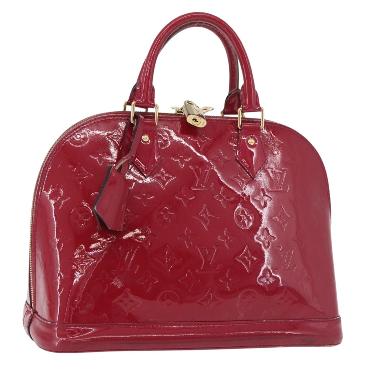 LOUIS VUITTON Monogram Vernis Alma PM Hand Bag Rose Andian M91770 Auth BA12324