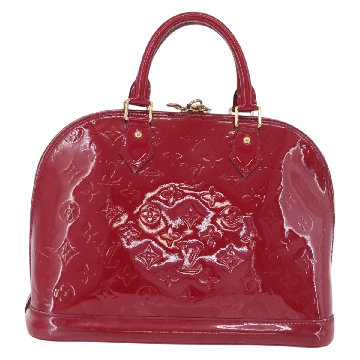 LOUIS VUITTON Monogram Vernis Alma PM Hand Bag Rose Andian M91770 Auth BA12324