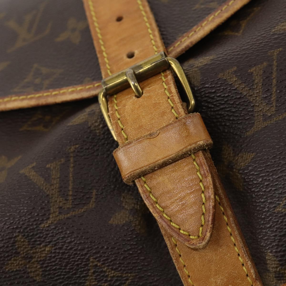 LOUIS VUITTON Monogram Saumur 35 Shoulder Bag M42254 LV Auth BA12326
