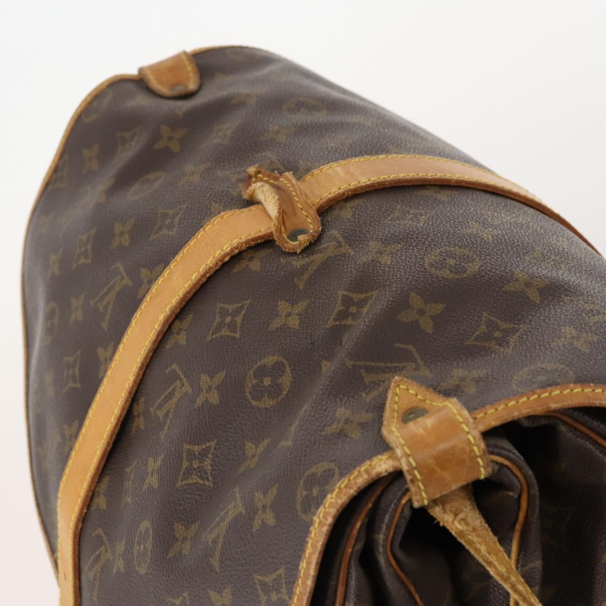 LOUIS VUITTON Monogram Saumur 35 Shoulder Bag M42254 LV Auth BA12326
