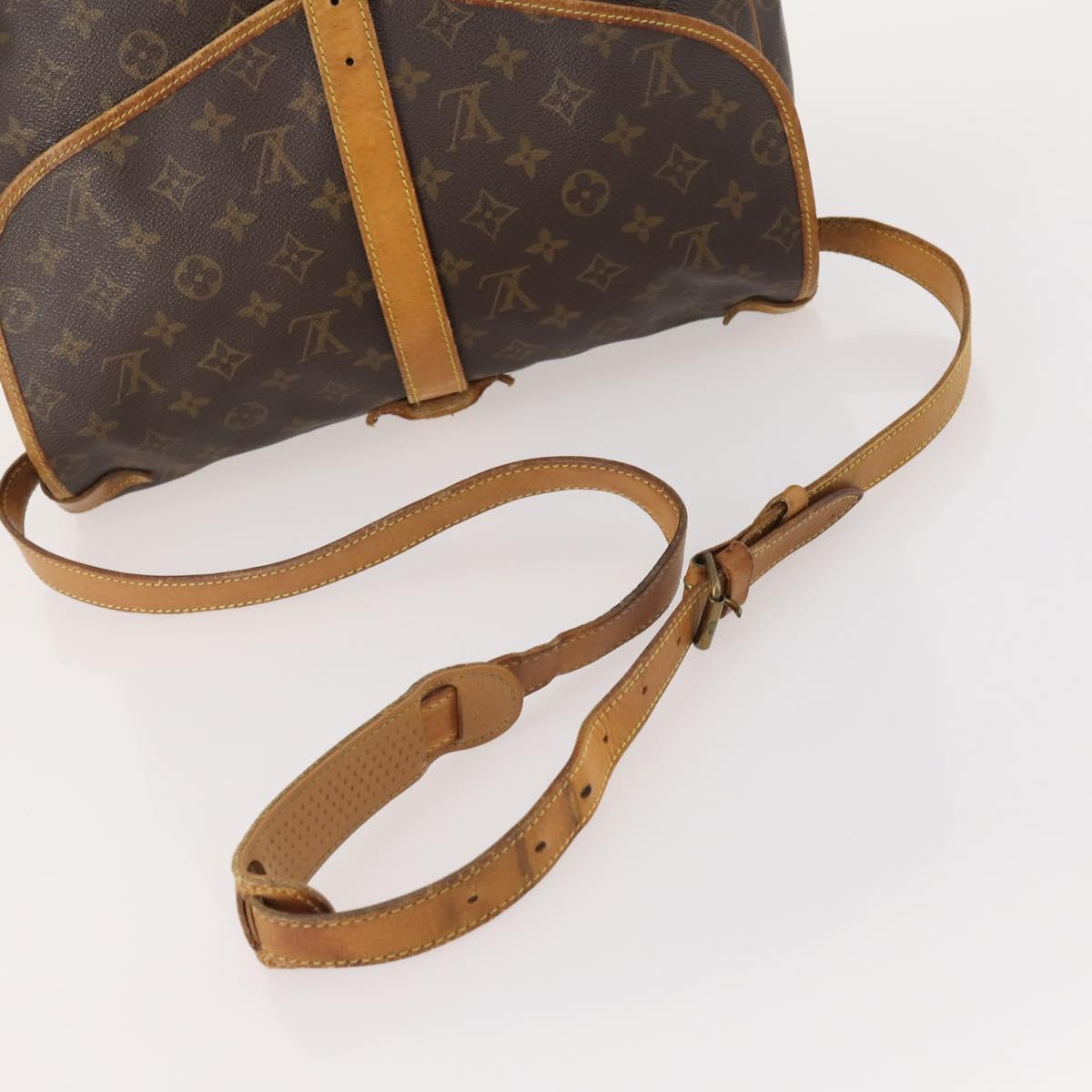 LOUIS VUITTON Monogram Saumur 35 Shoulder Bag M42254 LV Auth BA12326